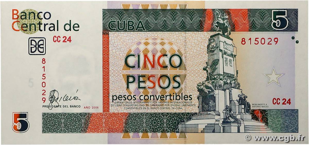 5 Pesos CUBA  2006 P.FX48 AU+