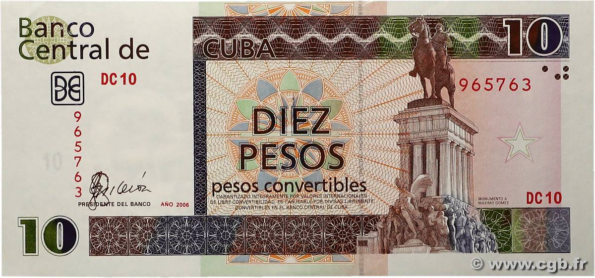 10 Pesos CUBA  2006 P.FX49 FDC