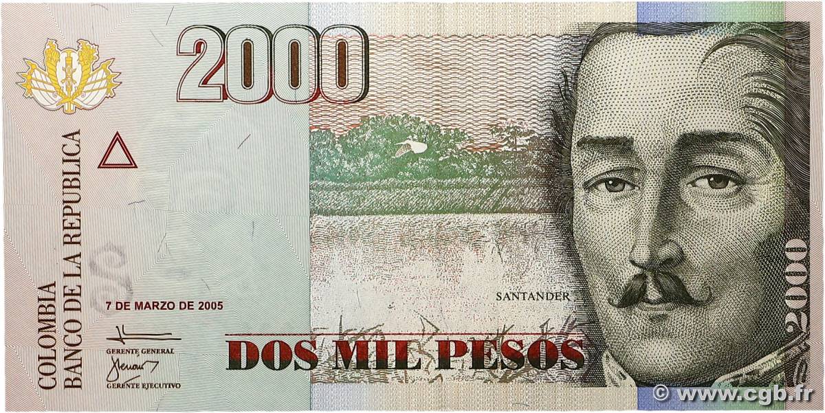 2000 Pesos COLOMBIA  2005 P.451j FDC