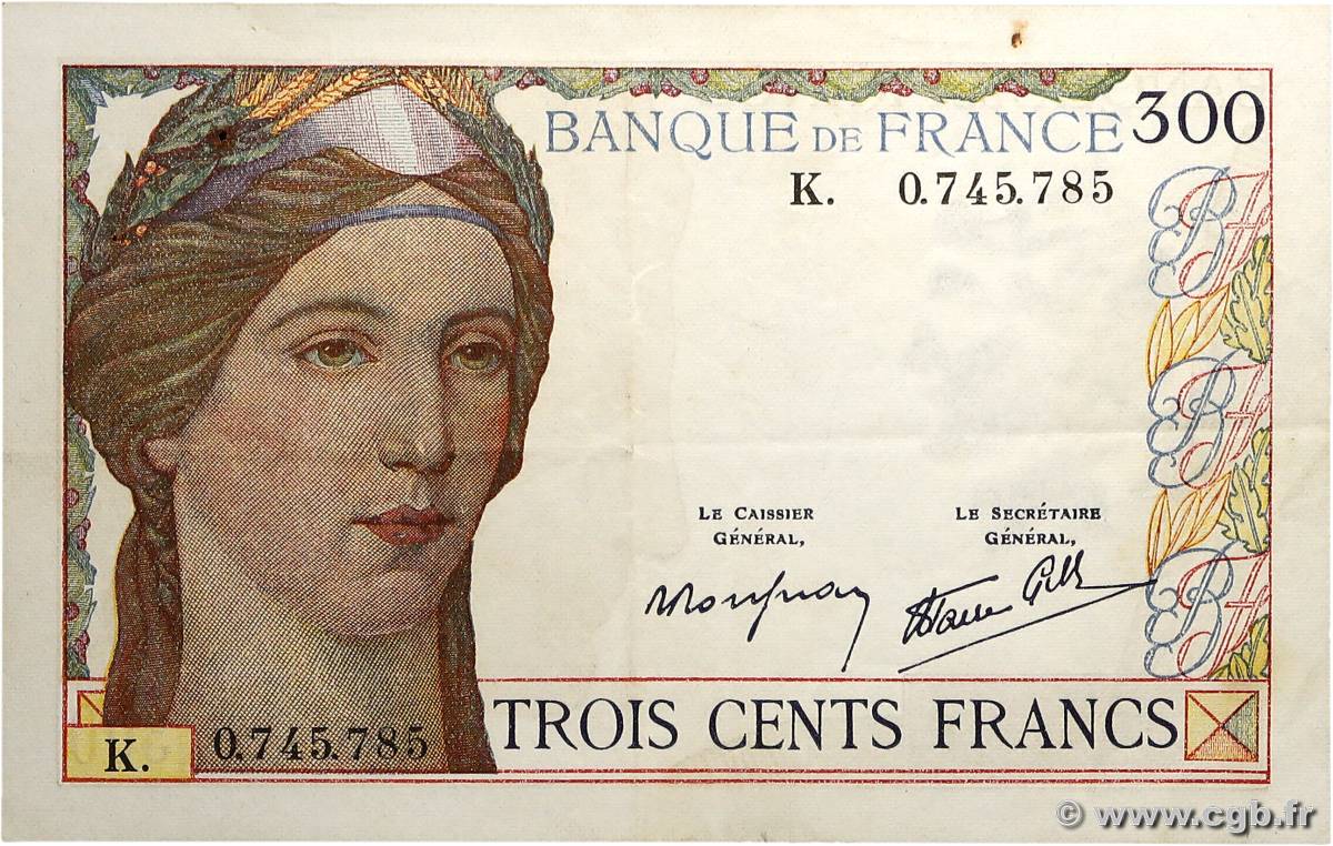 300 Francs FRANCE  1938 F.29.01 pr.SUP