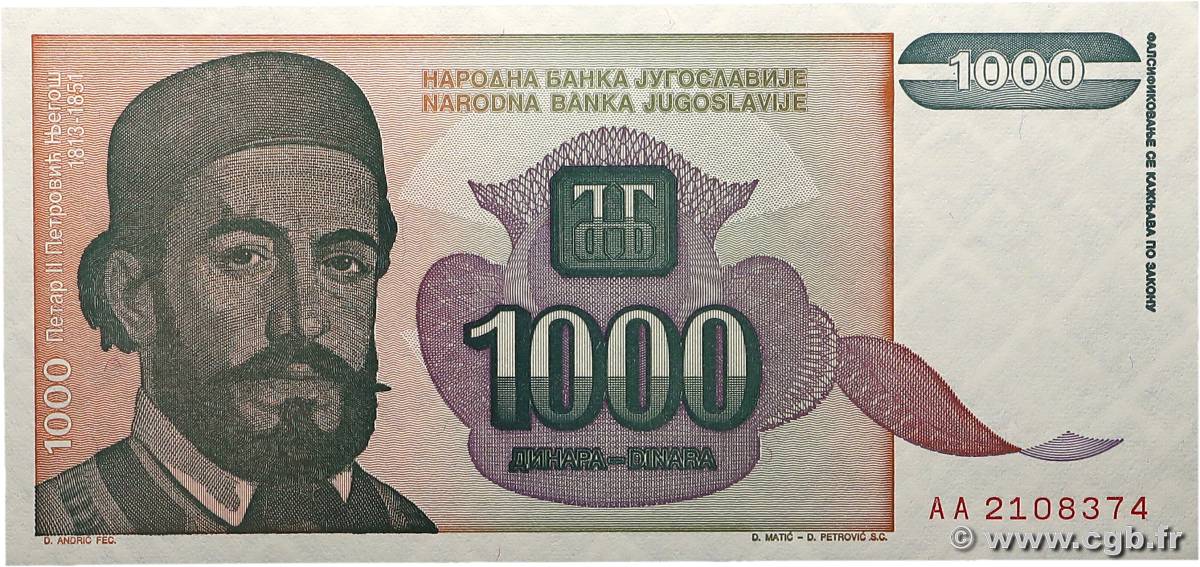 1000 Dinara JUGOSLAWIEN  1994 P.140a ST