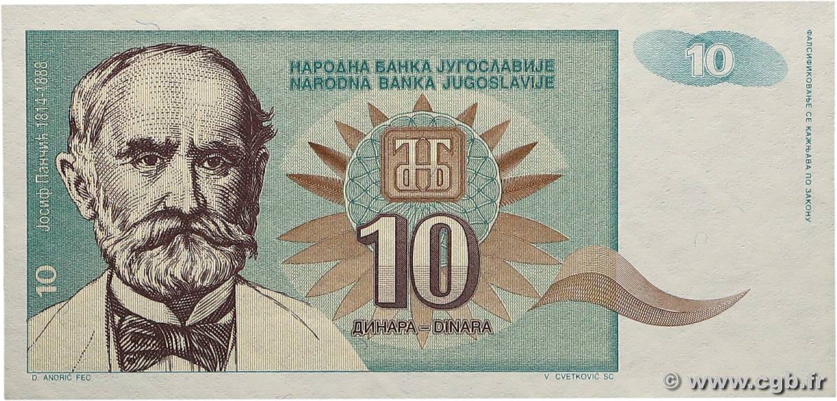 10 Dinara YUGOSLAVIA  1994 P.138a UNC