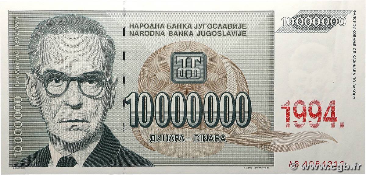 10000000 Dinara YOUGOSLAVIE  1994 P.144a SUP+