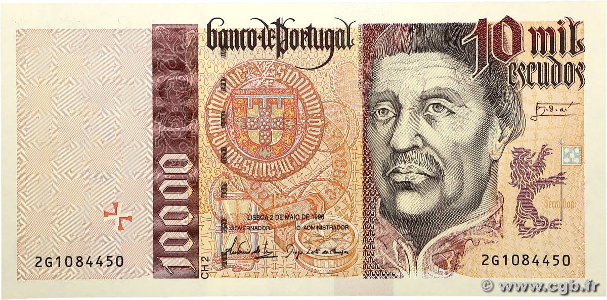 10000 Escudos PORTUGAL  1998 P.191a NEUF