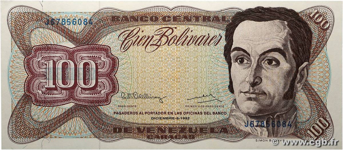 100 Bolivares VENEZUELA  1992 P.066d UNC-
