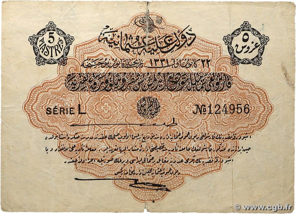 5 Piastres TURCHIA  1916 P.079 MB