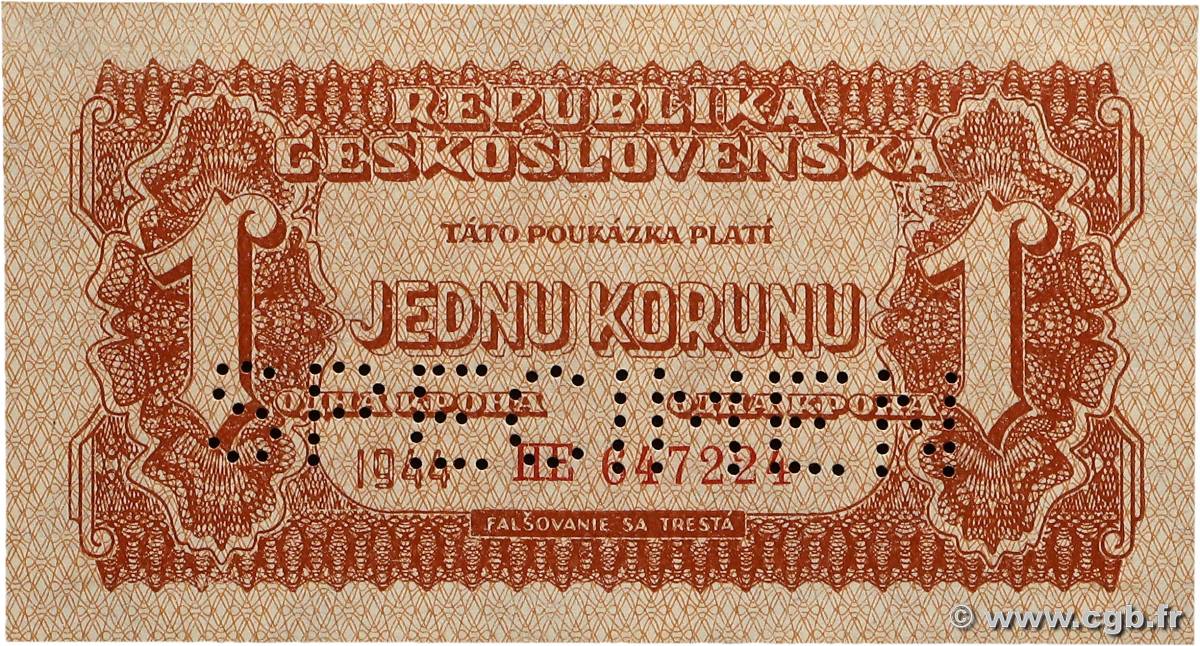 1 Koruna Spécimen TCHÉCOSLOVAQUIE  1944 P.045s NEUF