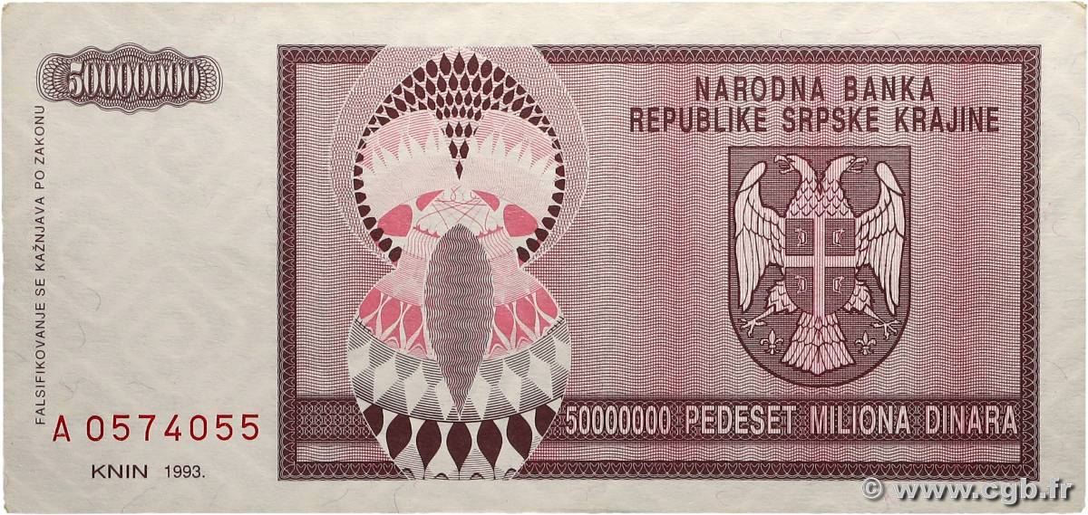 50000000 Dinara CROATIA  1993 P.R14a AU
