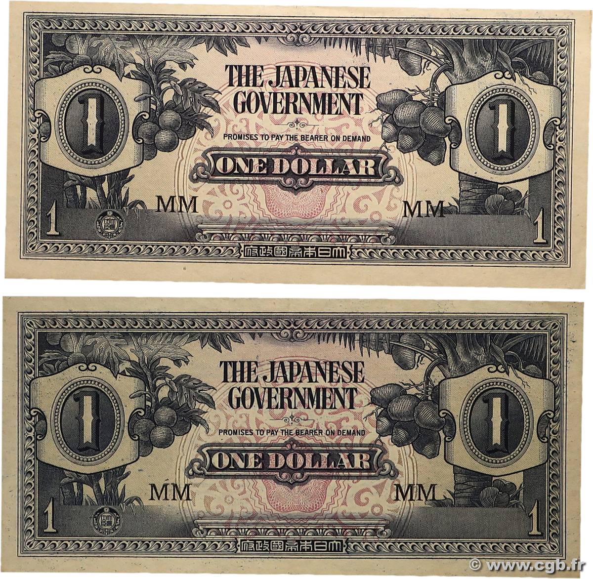 1 Dollar Lot MALAYA  1942 P.M05b SPL
