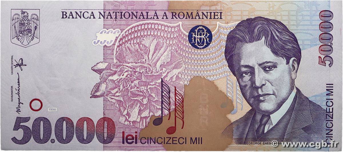 50000 Lei ROMANIA  1996 P.109 SPL