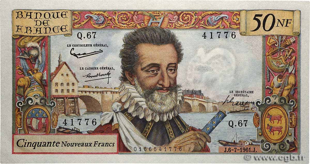 50 Nouveaux Francs HENRI IV FRANKREICH  1961 F.58.06 fVZ