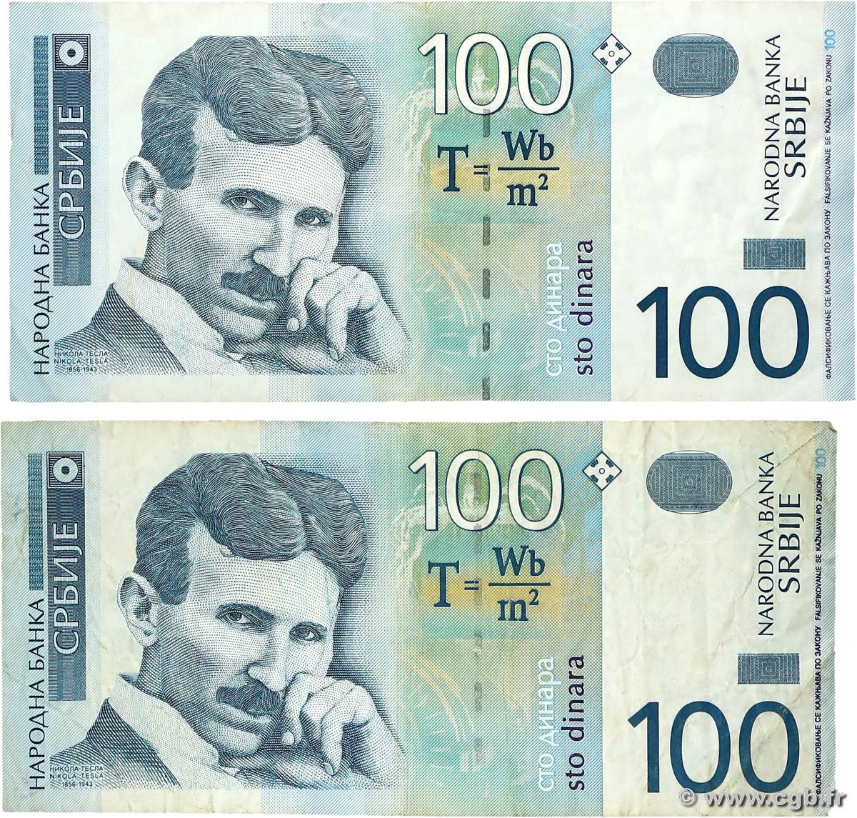 100 Dinara Lot SERBIA  2004 P.41b q.BB