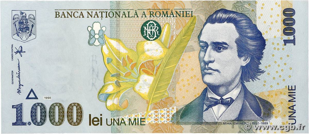 1000 Lei ROMANIA  1998 P.106 SPL+