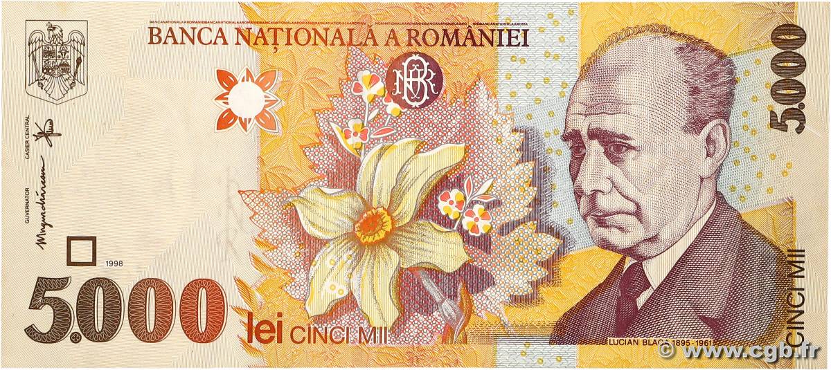 5000 Lei ROMANIA  1998 P.107 q.SPL