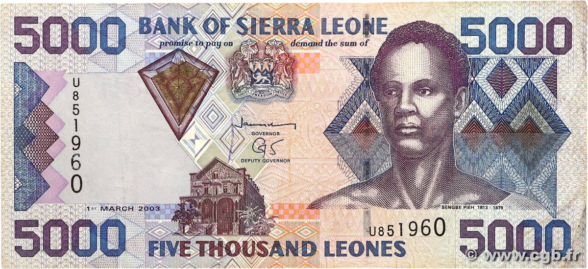 5000 Leones SIERRA LEONE  2003 P.27b q.BB