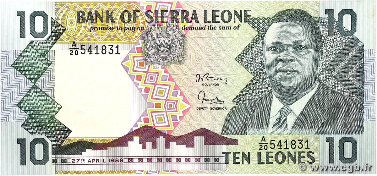 10 Leones SIERRA LEONE  1988 P.15 FDC