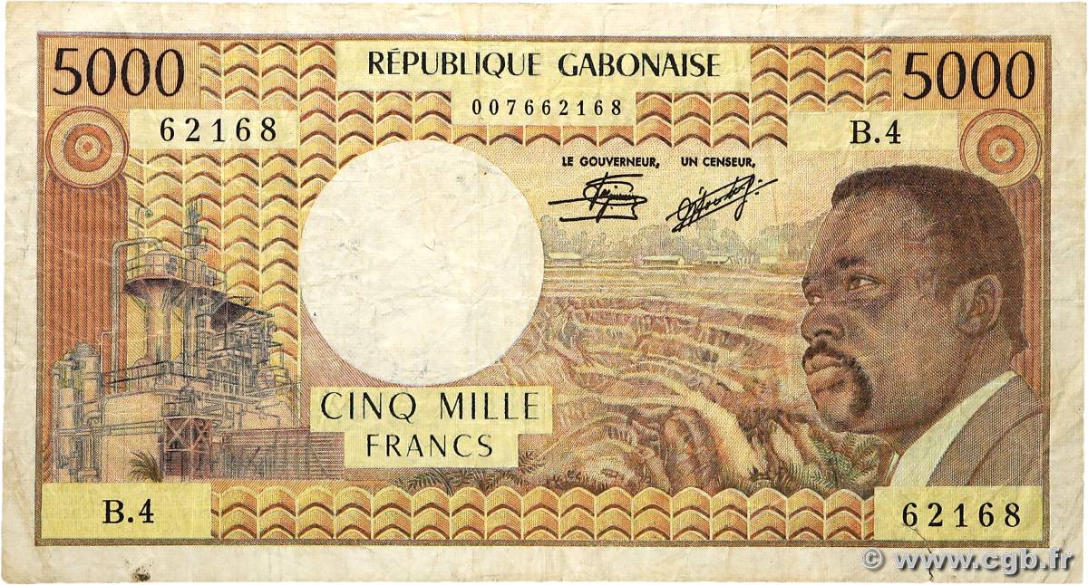 5000 Francs type 1974 GABON  1978 A.242d TB