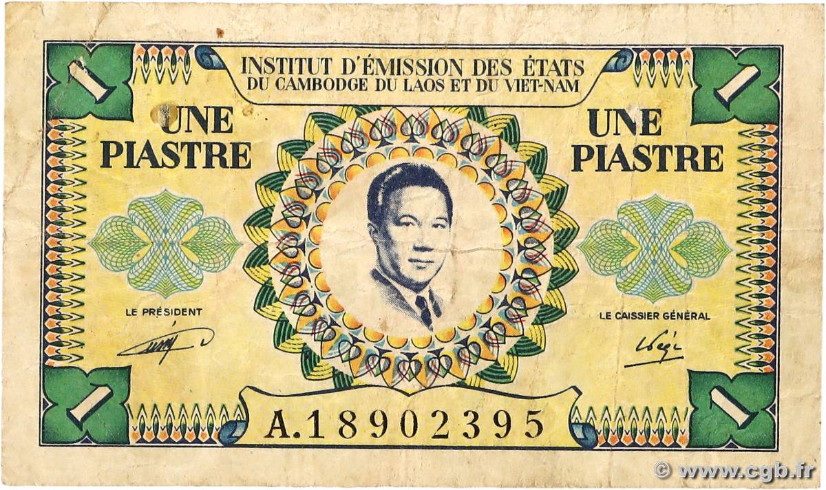 1 Piastre - 1 Kip INDOCHINA  1953 P.104 RC+