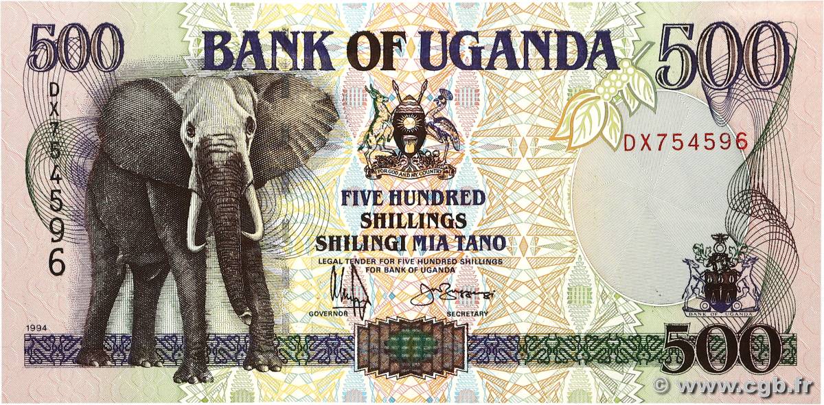 500 Shillings UGANDA  1994 P.35a UNC-