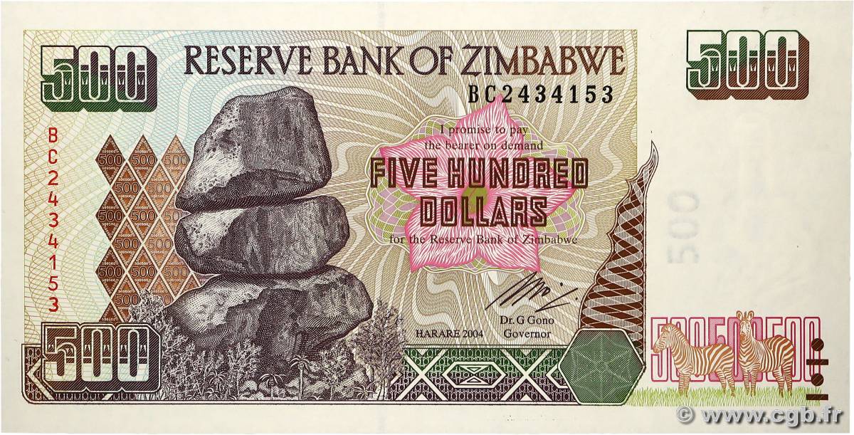 500 Dollars ZIMBABWE  2004 P.11b NEUF