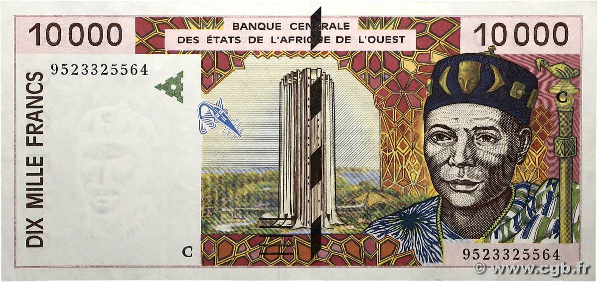 10000 Francs ÉTATS DE L AFRIQUE DE L OUEST  1995 P.314Cc pr.SUP
