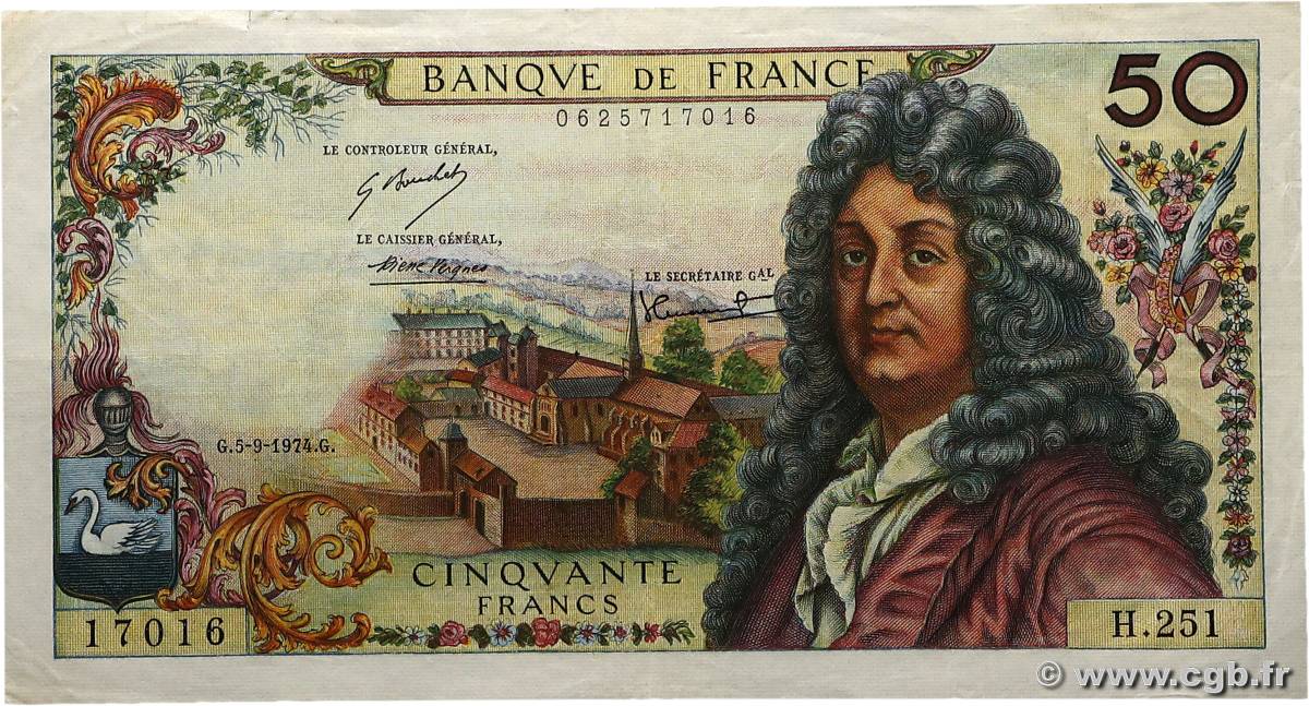 50 Francs RACINE FRANCE  1974 F.64.27 TTB+