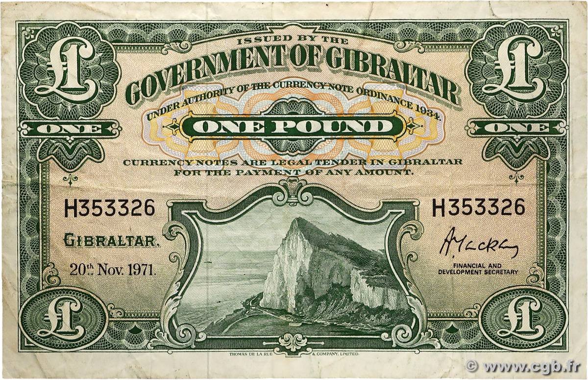1 Pound GIBRALTAR  1971 P.18b pr.TTB