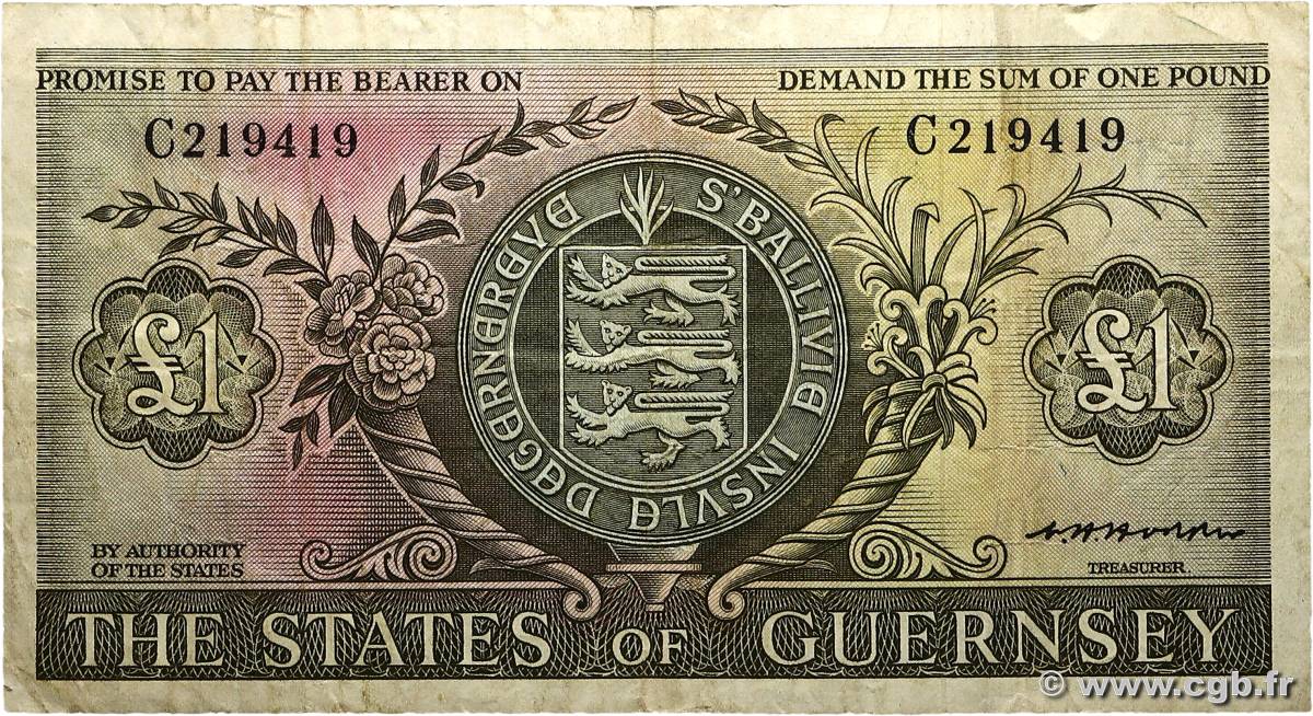 1 Pound GUERNSEY  1969 P.45b F