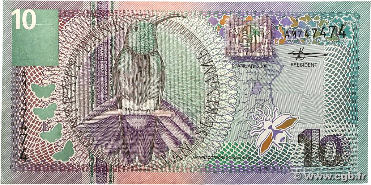 10 Gulden SURINAM  2000 P.147 VF+