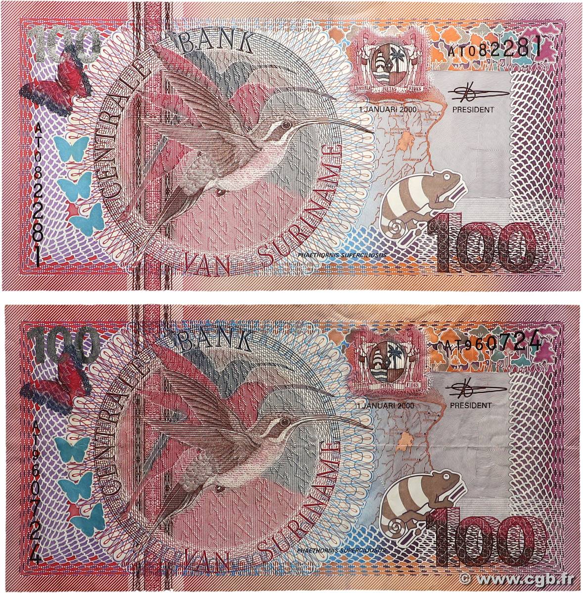 100 Gulden Lot SURINAME  2000 P.149 q.SPL