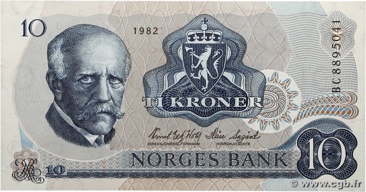 10 Kroner NORVÈGE  1982 P.36c SC+