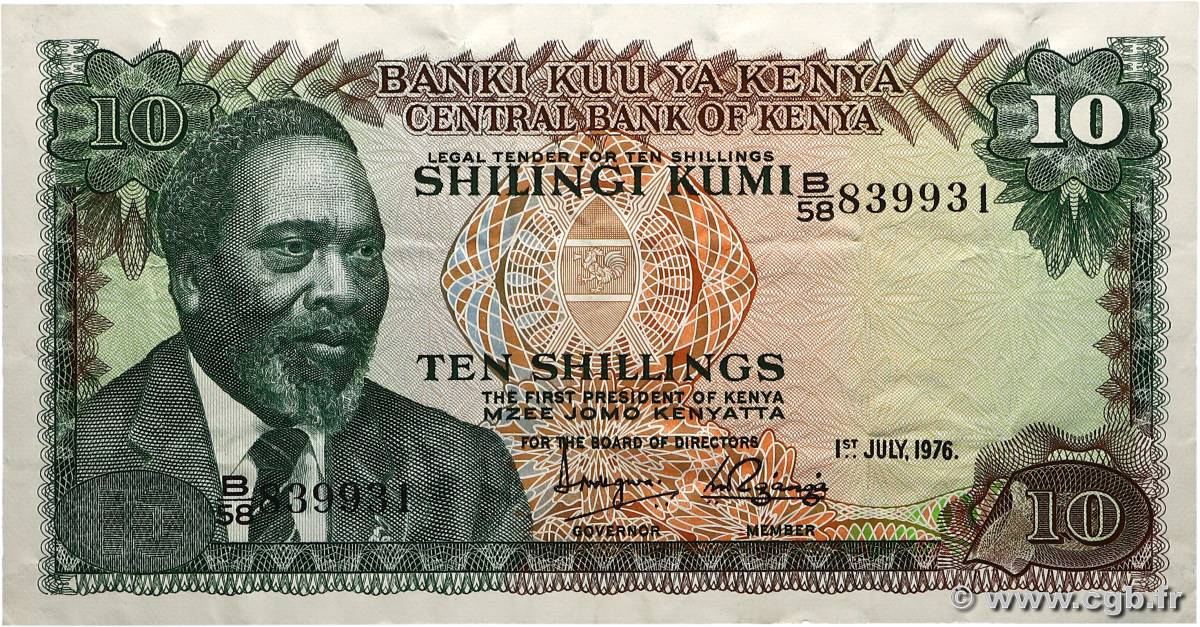 10 Shillings KENYA  1976 P.12b TTB+