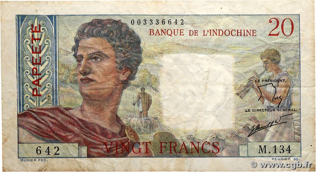 20 Francs TAHITI  1963 P.21c S