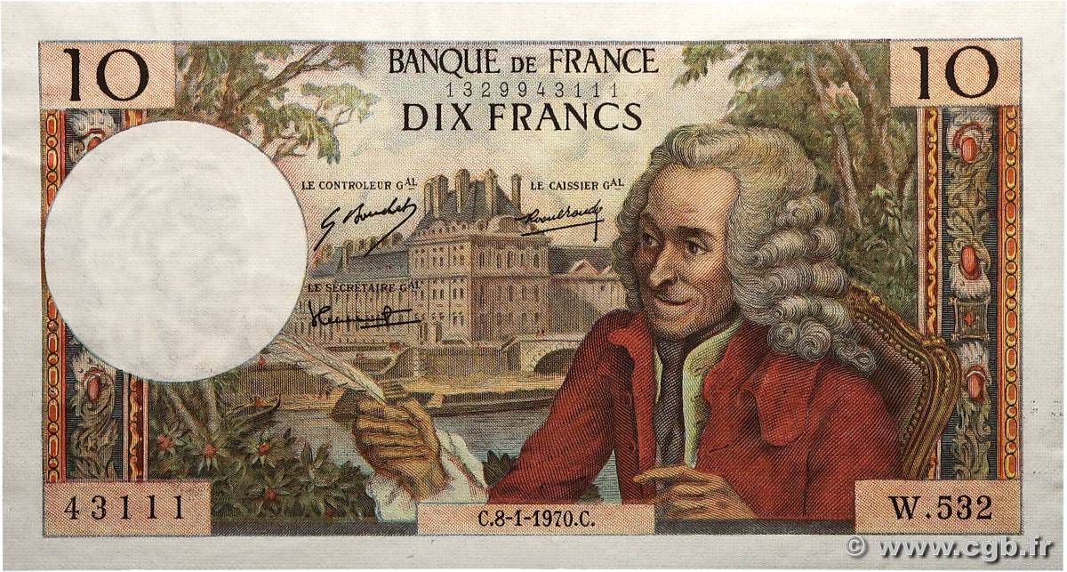 10 Francs VOLTAIRE FRANCE  1970 F.62.41 TTB+