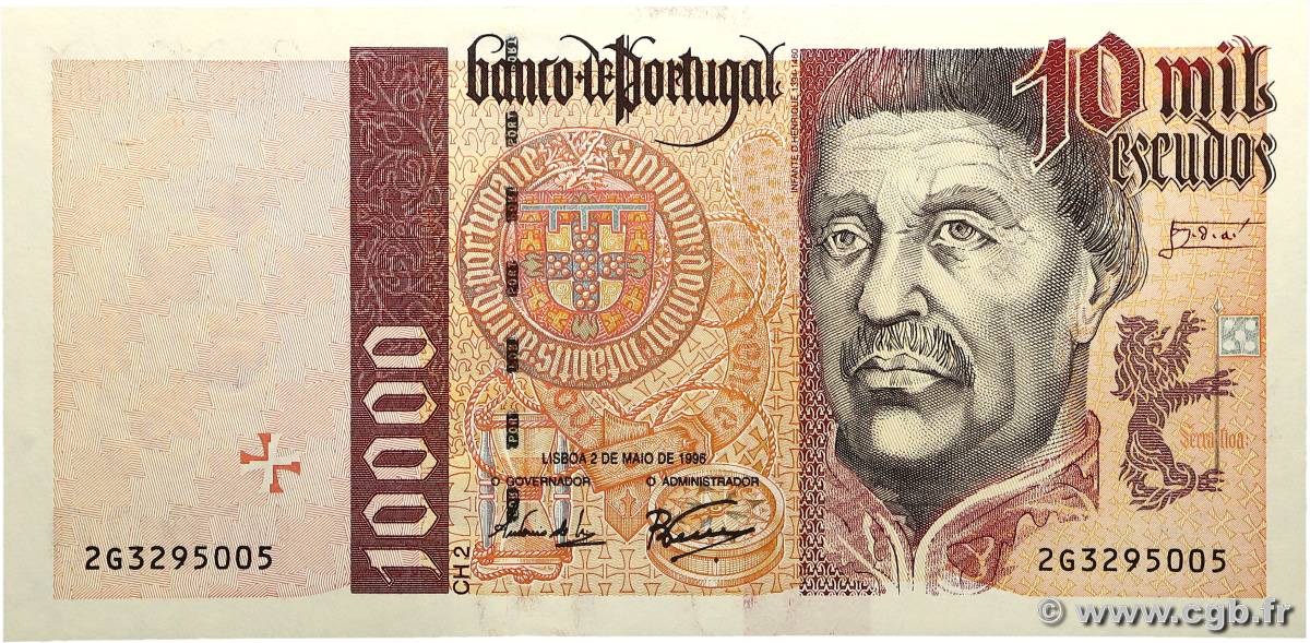 10000 Escudos PORTUGAL  1996 P.191a NEUF
