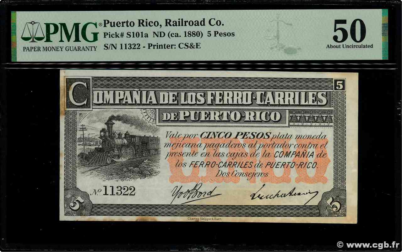 5 Pesos PORTO RICO  1880 PS.101a SUP+