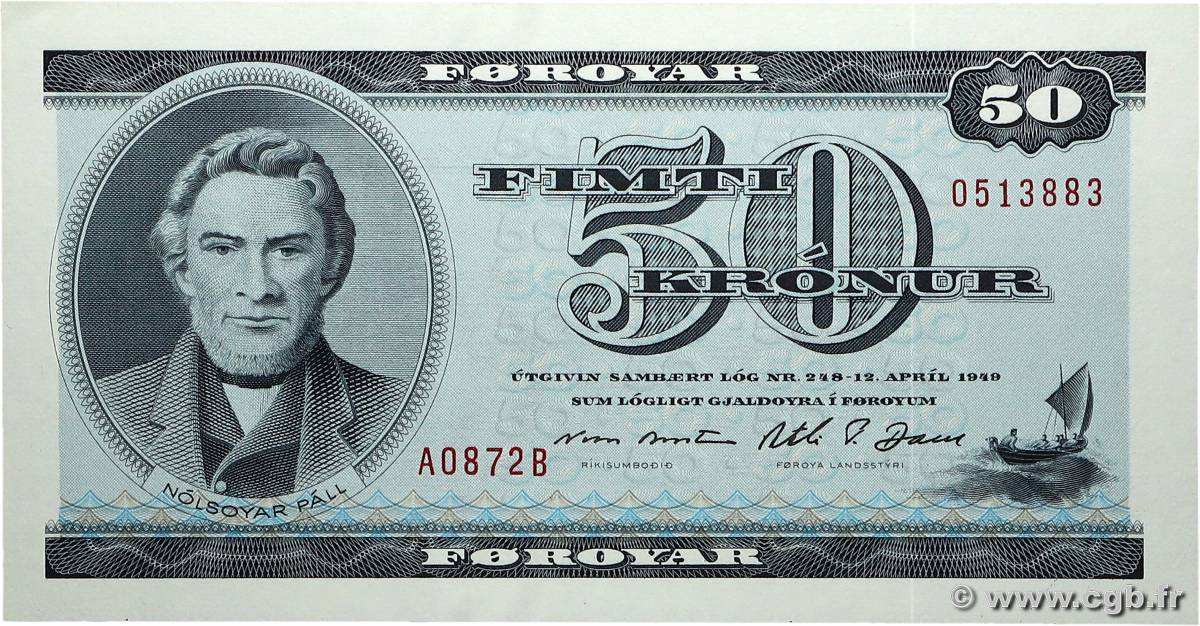 50 Kronur FAEROE ISLANDS  1987 P.20c UNC