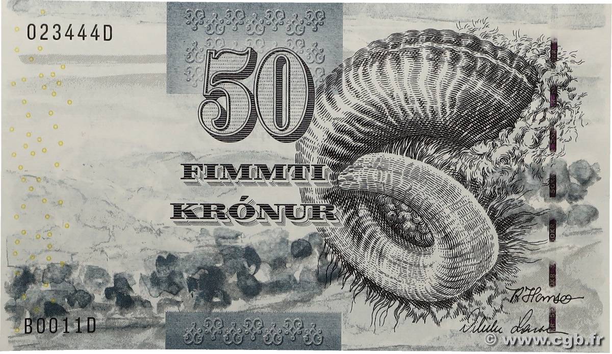 50 Kronur FAROE ISLANDS  2001 P.24 UNC