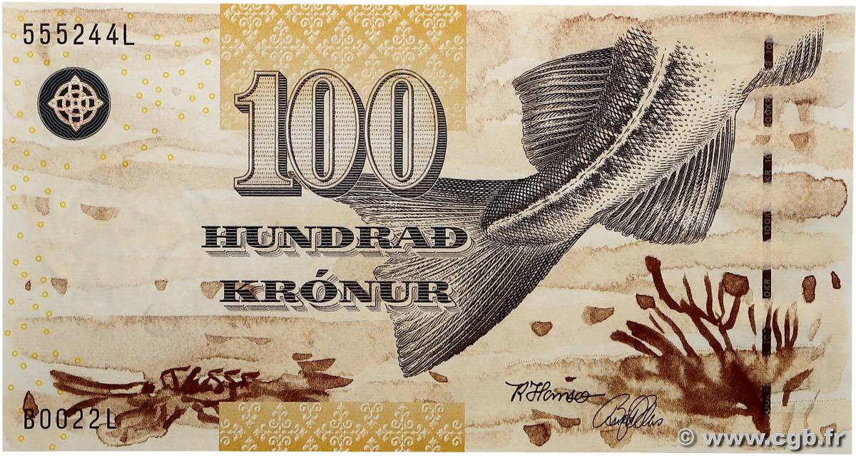 100 Kronur FAEROE ISLANDS  2002 P.25 UNC