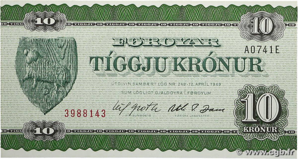 10 Kronur FAEROE ISLANDS  1974 P.18a UNC