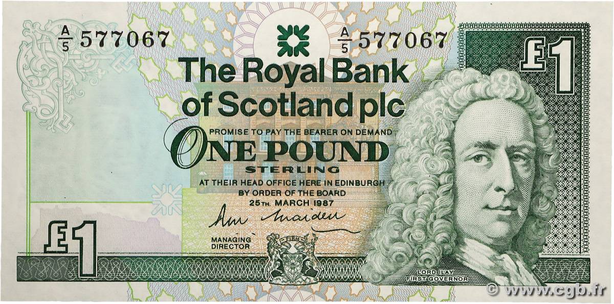 1 Pound ÉCOSSE  1987 P.346a NEUF