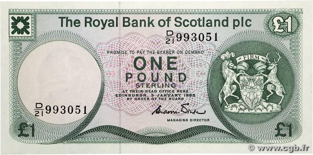 1 Pound ÉCOSSE  1985 P.341b NEUF