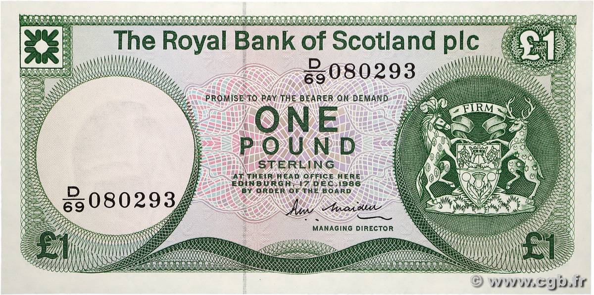 1 Pound ÉCOSSE  1986 P.341Ab NEUF