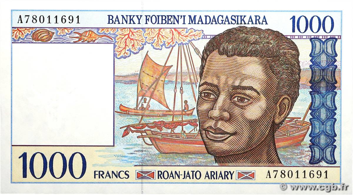 1000 Francs - 200 Ariary MADAGASCAR  1994 P.076b pr.NEUF