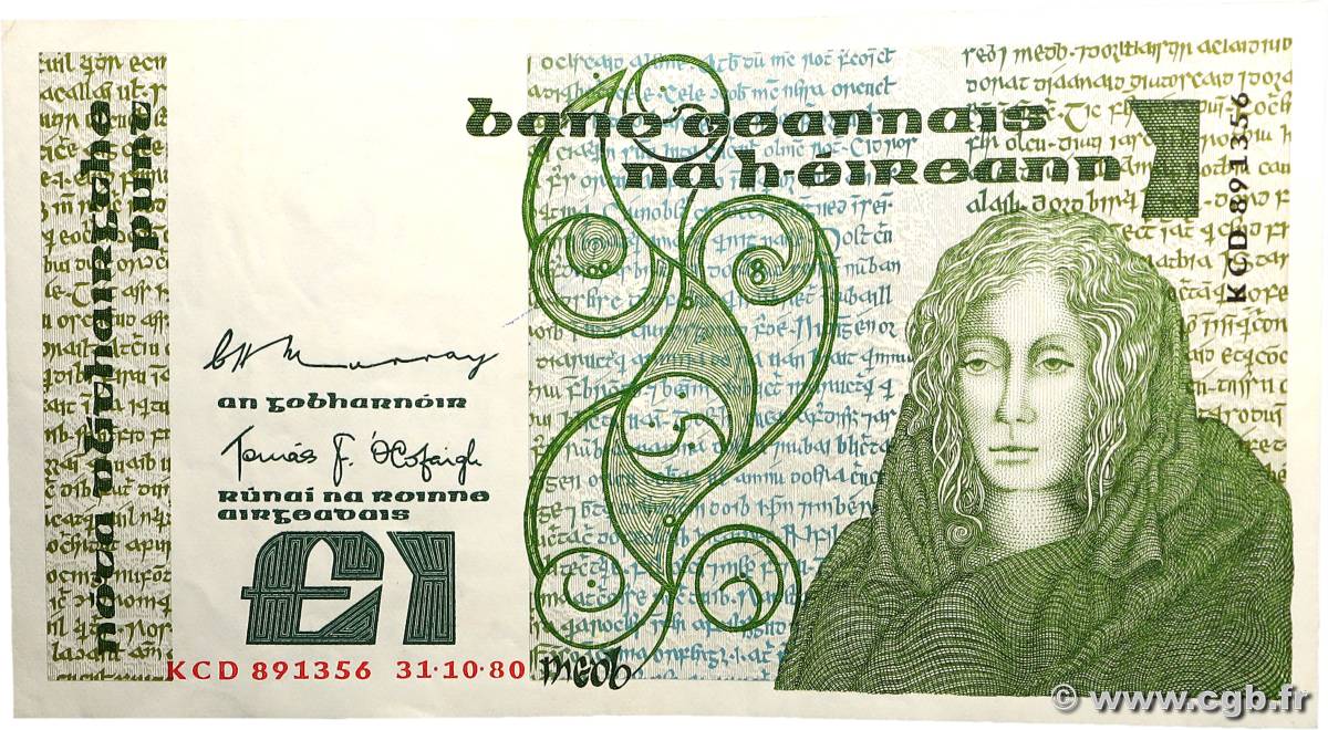 1 Pound IRLANDA  1980 P.070b q.SPL