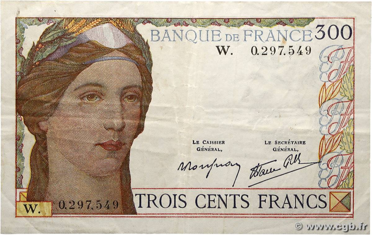 300 Francs FRANCE  1938 F.29.02 TTB+