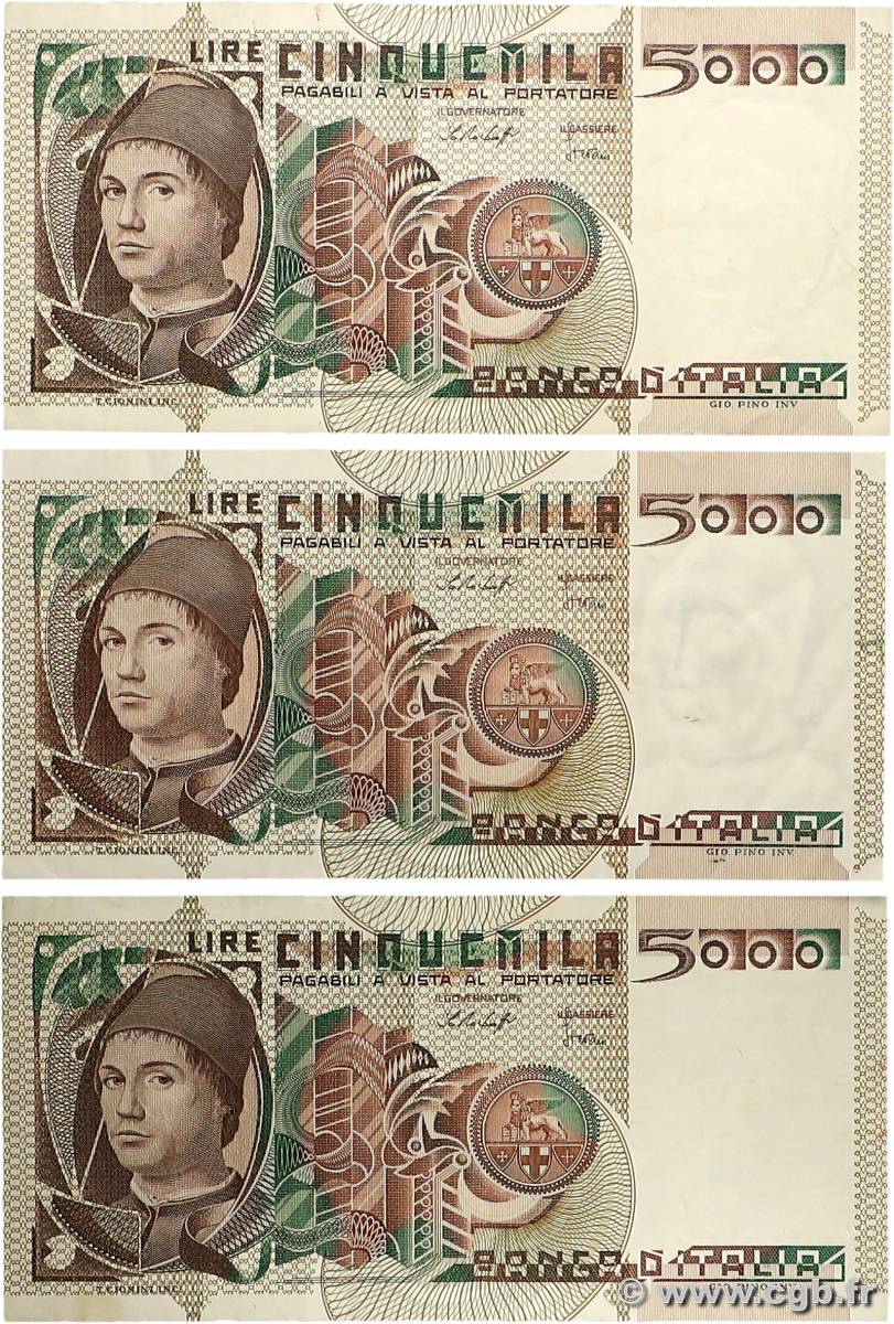 5000 Lire Lot ITALIE  1979 P.105a TTB+