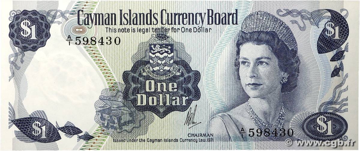 1 Dollar ÎLES CAIMANS  1972 P.01a NEUF