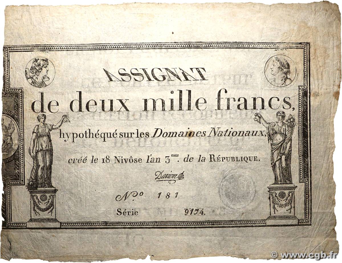 2000 Francs FRANCE  1795 Ass.51a TB+