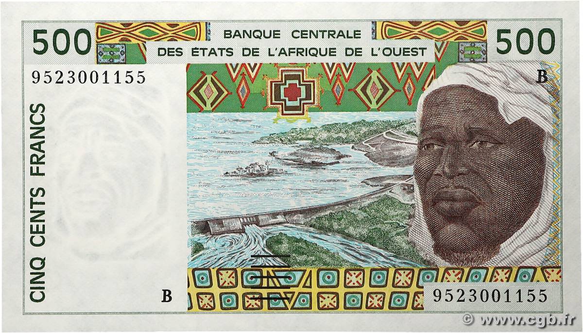 500 Francs WEST AFRICAN STATES  1995 P.210Bf AU